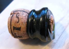 sabred cork and top of bottle